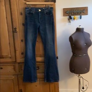 &Denim high waisted flare jeans